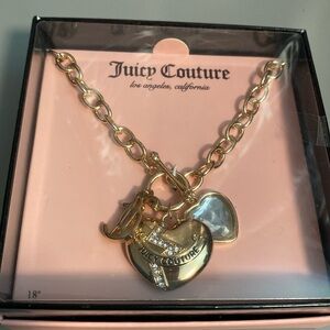 BNWT JUICY COUTURE Heart Charms Chain Necklace